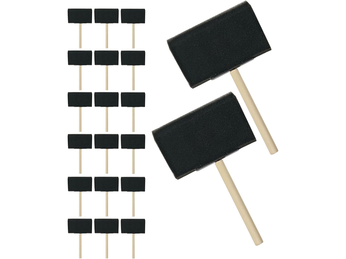Juego de 30 pinceles de esponja para manualidades con mangos de madera. SFUSHOS
