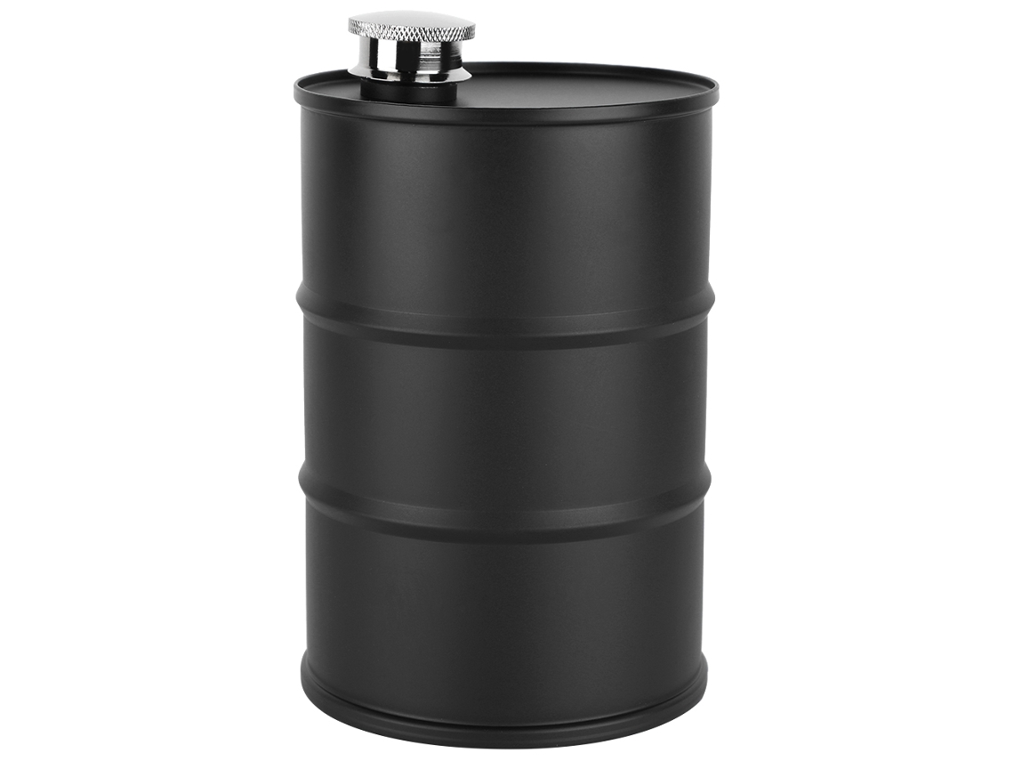 Botella Portátil De Acero Inoxidable De 700 Ml Para Llevar En El Cinturón, Ideal Para Cerveza, Vino Y Licores, Con Tapa De Cierre Hermético Negra.