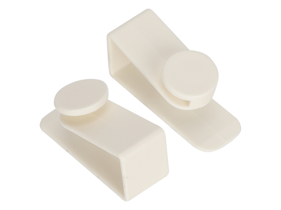 2 Piezas Gancho De Puerta Grueso Sin Taladro Repisa Barbilla Cama Herramienta De Colgar Blanco