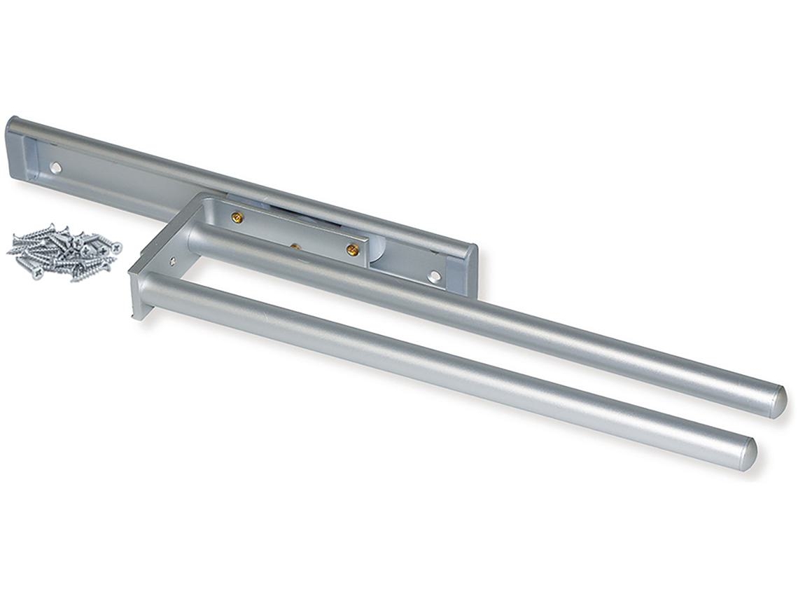 EMUCA Toallero Extensible- 2 Brazos- Aluminio- Anodizado Mate