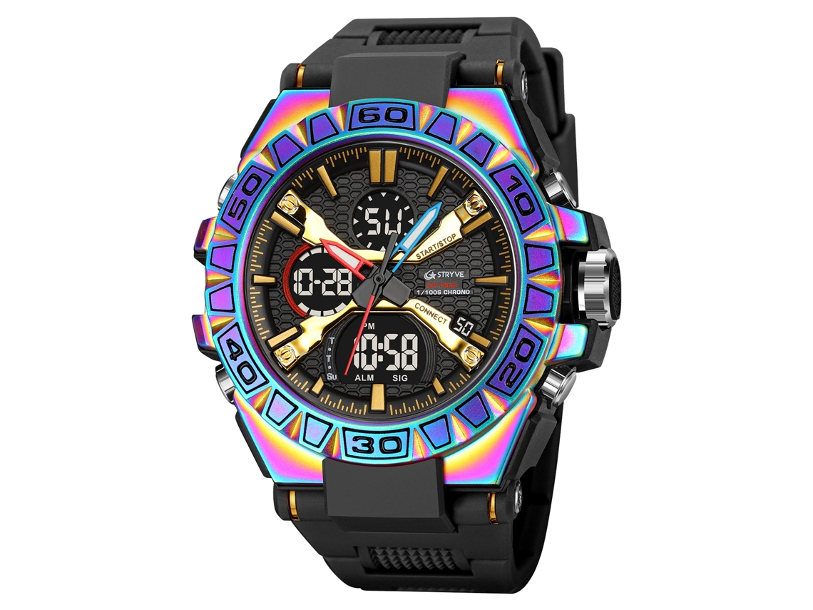 Reloj Digital Deportivo Luminoso (negro Deslumbrante), Cronógrafo Multifuncional Resistente Al Agua.