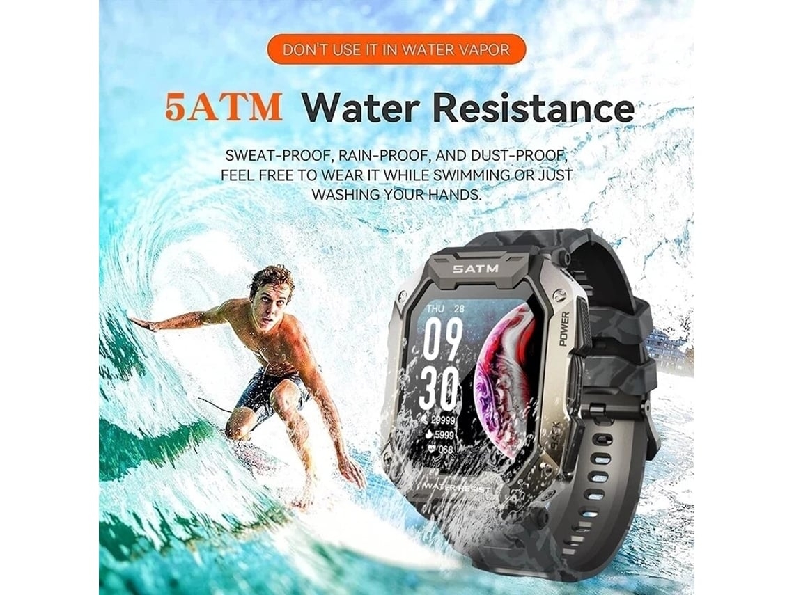 Reloj Inteligente De Buceo Deportes Al Aire Libre Pulsera 5atm Natación Profunda Monitor De Salud Impermeable Agua Bluetooth Música Yuysan