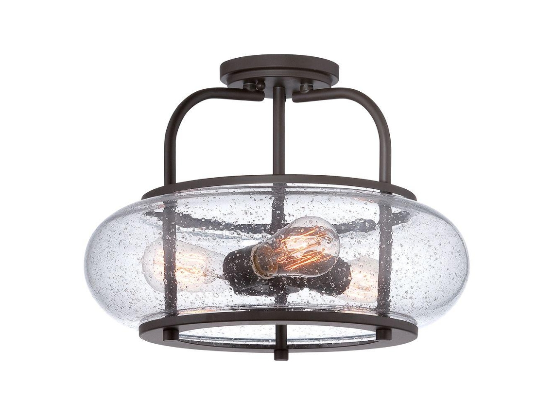 Flush Mount QUOIZEL (QZ-Trilogy-SF-M) Trilogy Metal, vidrio sembrado E27 3 bulbos