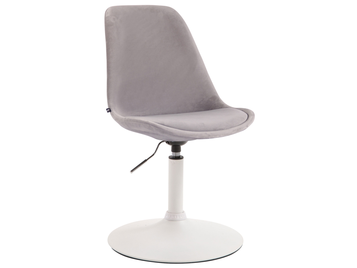 Silla de comedor Maverick de terciopelo CLP gris/blanco