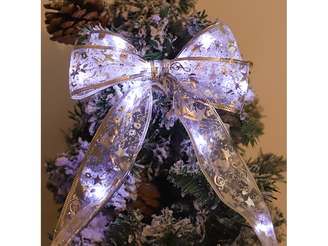 Tira de luces LED navideñas de 5 m con 50 LED, color blanco y plateado, reutilizable.