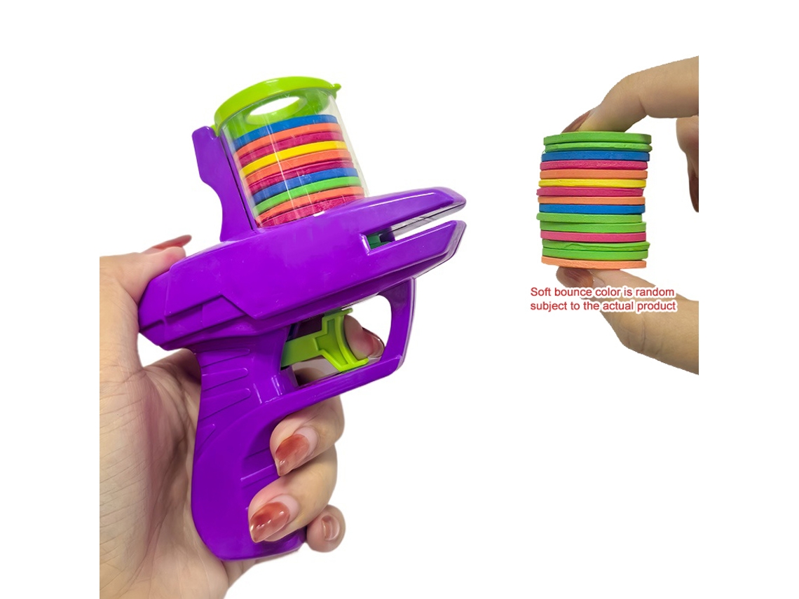 Juguete de frisbee de espuma MDUG para niños, lanzador de frisbee volador morado
