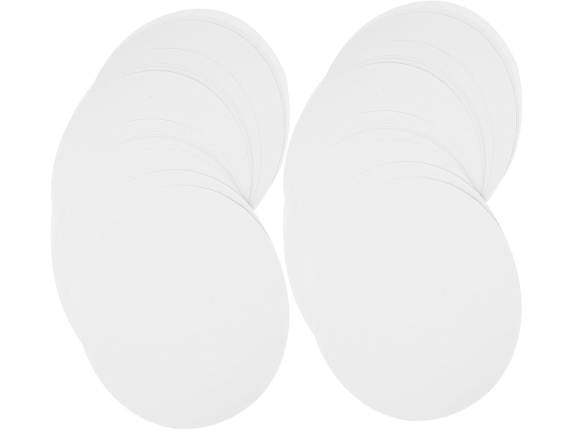 40 Hojas Redondas De Cartón Blanco Para Pintar, Ligeras Y Aptas Para Pinturas.