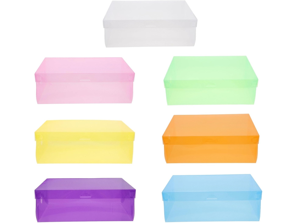 Almacenamiento Zapatos Plástico Resistente 7 Piezas Transparente Diseño Apilable Práctico Tiendas Residencias