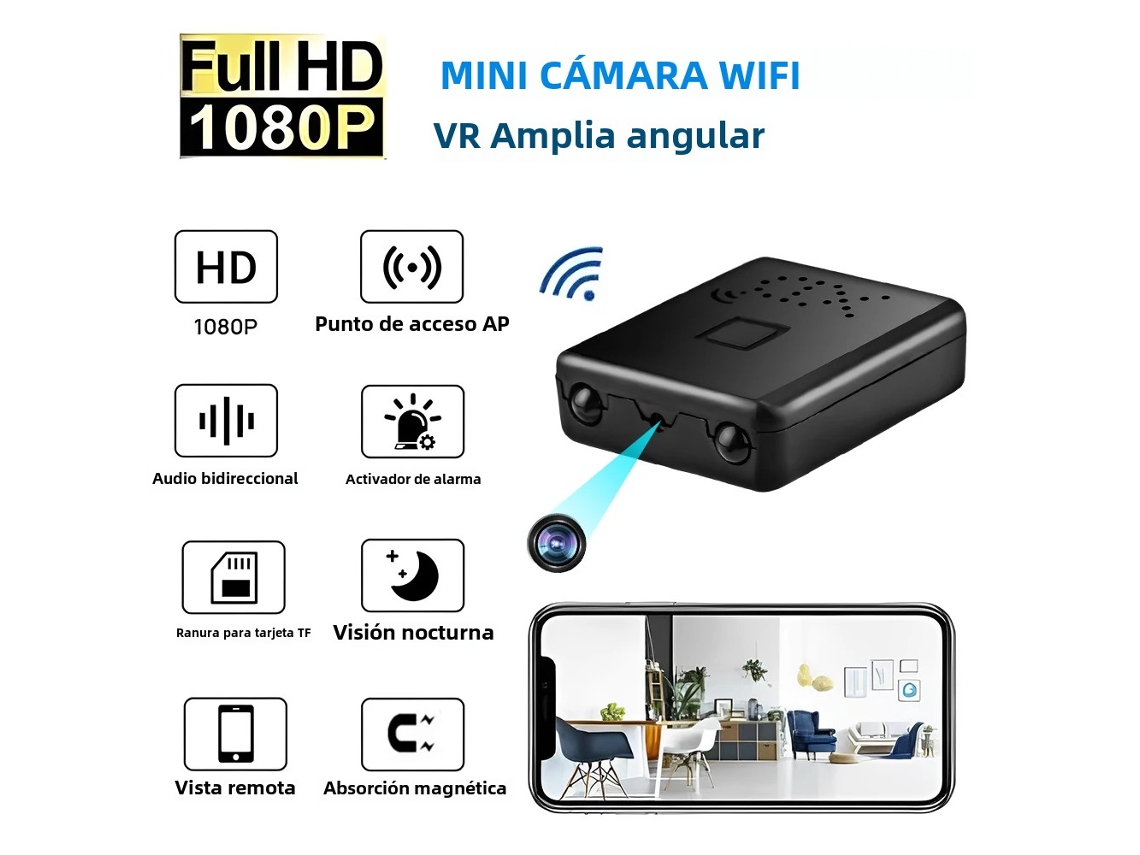 (solo Tarjeta De 16 Gb) Nueva Mini Cámara Oculta Full Hd 1080p Con Visión Nocturna.