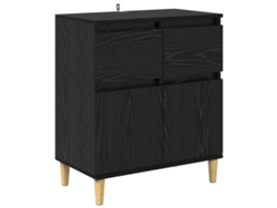 Maison Exclusive - Vitrina Roble Negro 60 X 35 X 70 Cm Madera Contrachapada