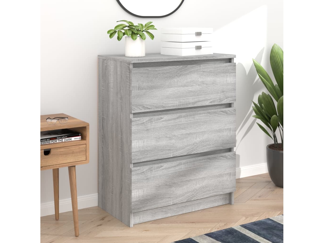 Aparador | Aparador De Comedor | Armario De Cocina De Madera Contrachapada Gris Sonoma 60x35x76 Cm