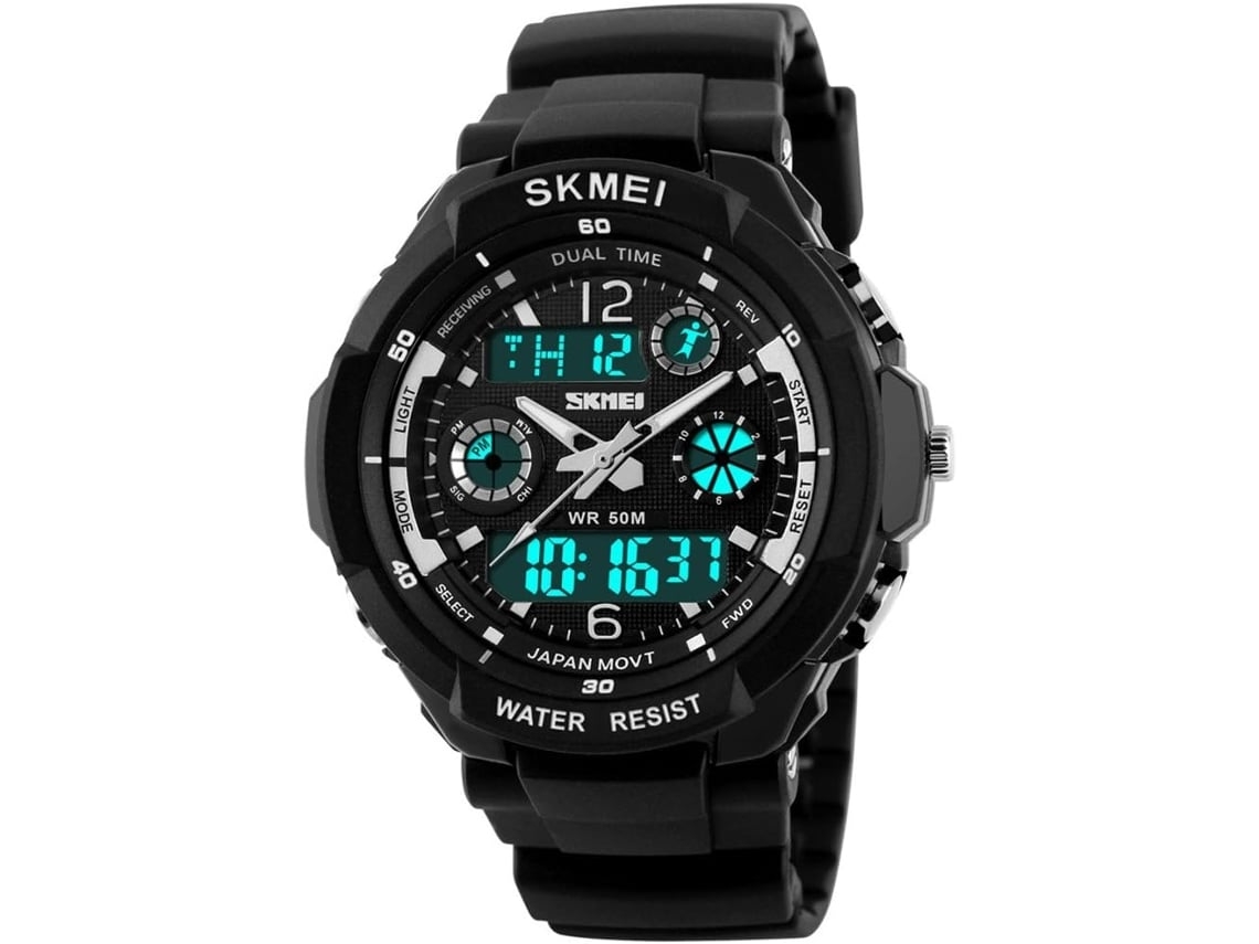 Militar Analógico Digital Pantalla Multifuncional Doble Hora Alarma Cronómetro Retroiluminación 50m Reloj Deportivo A Prueba De Agua Yuysan