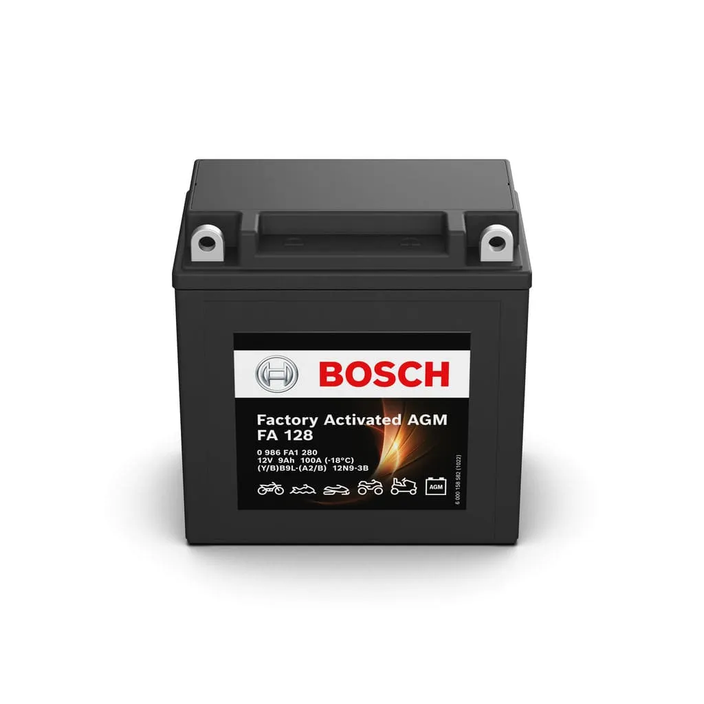 Batería De Moto BOSCH FA128 (YB9L-A2/B2-12N9-3B) 9Ah 100A 12V