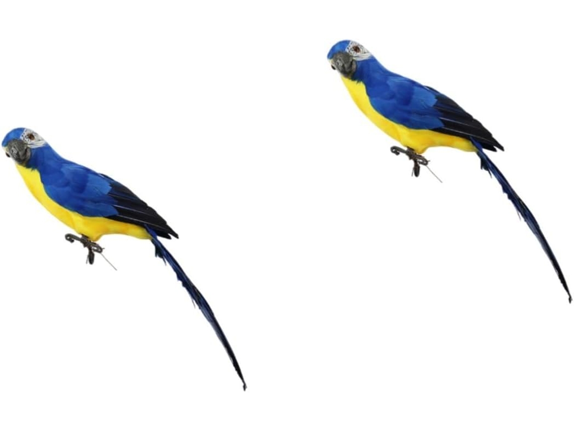 Loro Artificial De 2 Piezas Para Decoración De Jardín, Pájaro Simulado Azul.