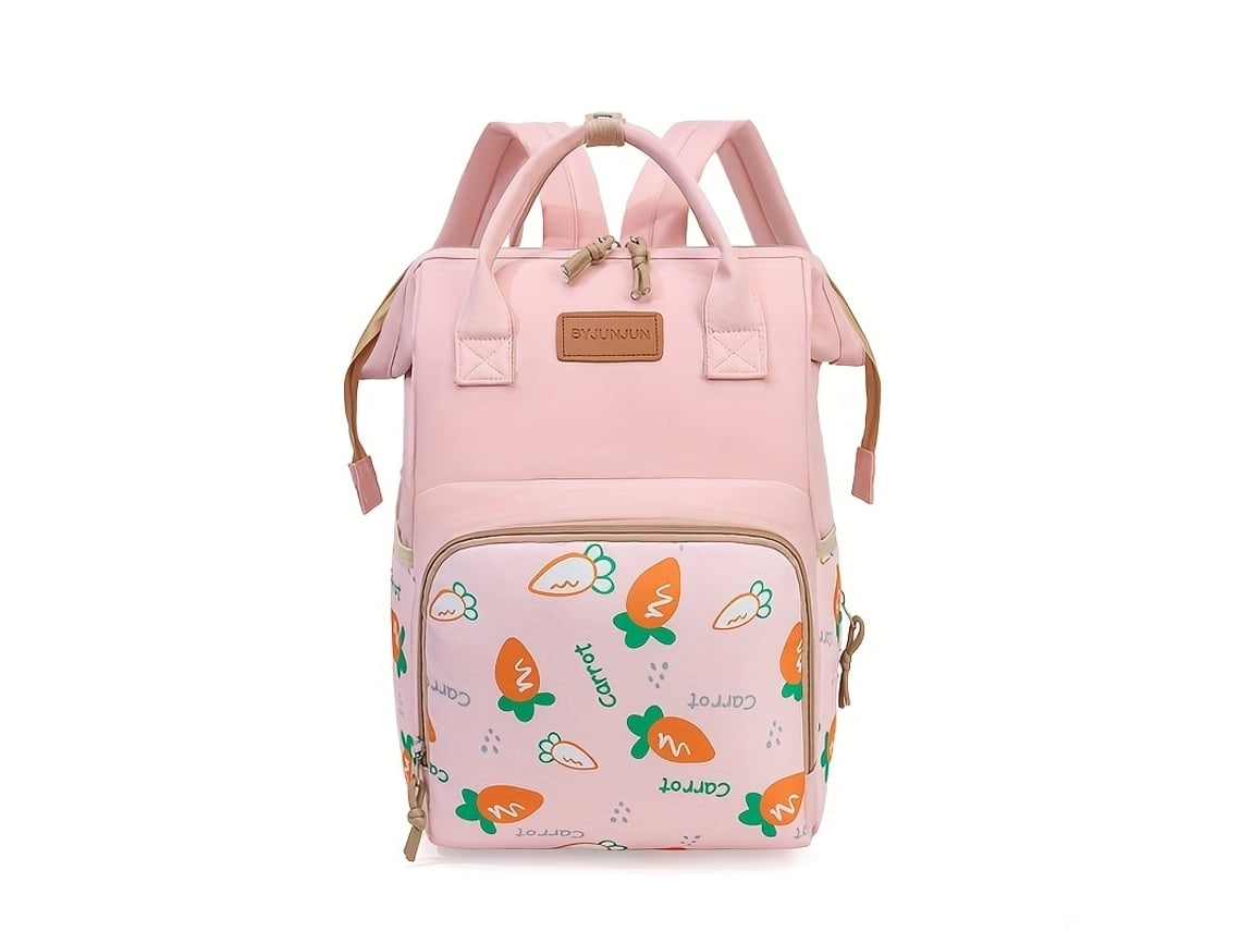 Mochila De Maternidad De Gran Capacidad Estampada Mochila De Pañales Impermeable Adecuada Para Mochila De Viaje Rosa Yunzii