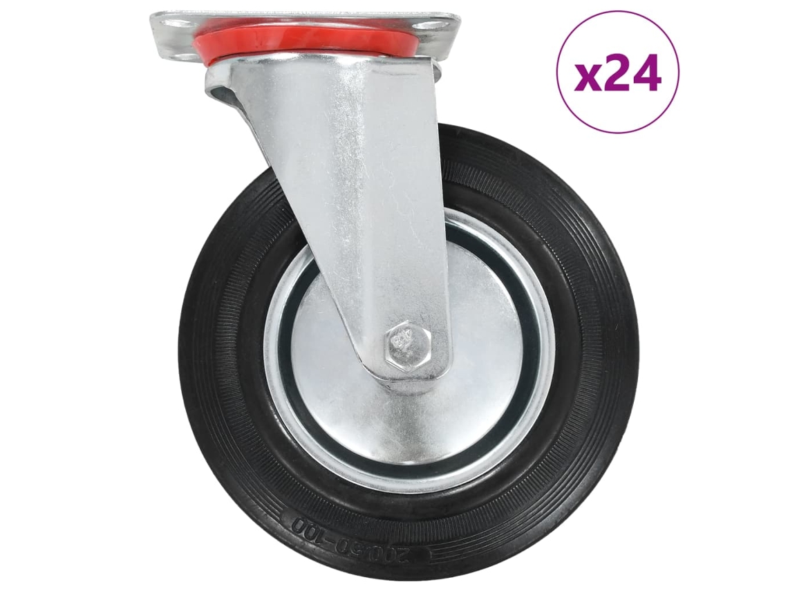 vidaXL Ruedas giratorias 24 unidades 200 mm