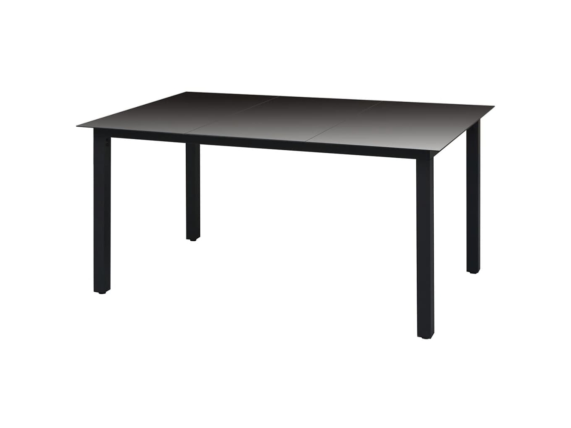 Mesa de jardín LOVELY HOME de aluminio y vidrio en color negro (150 x 90 x 74 cm)