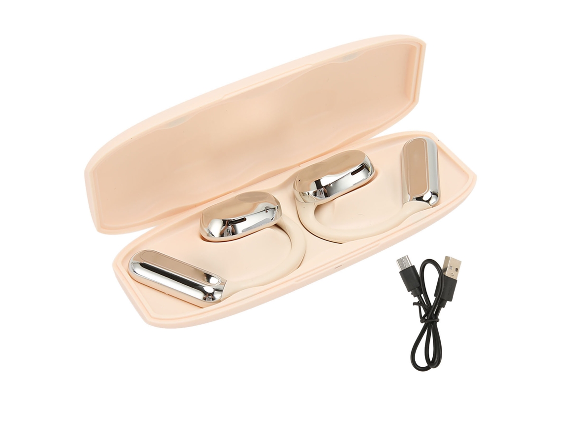 Fones De Ouvido Bluetooth 5.3 De Ouvido Aberto Com Cancelamento De Ruído Para Música Prata