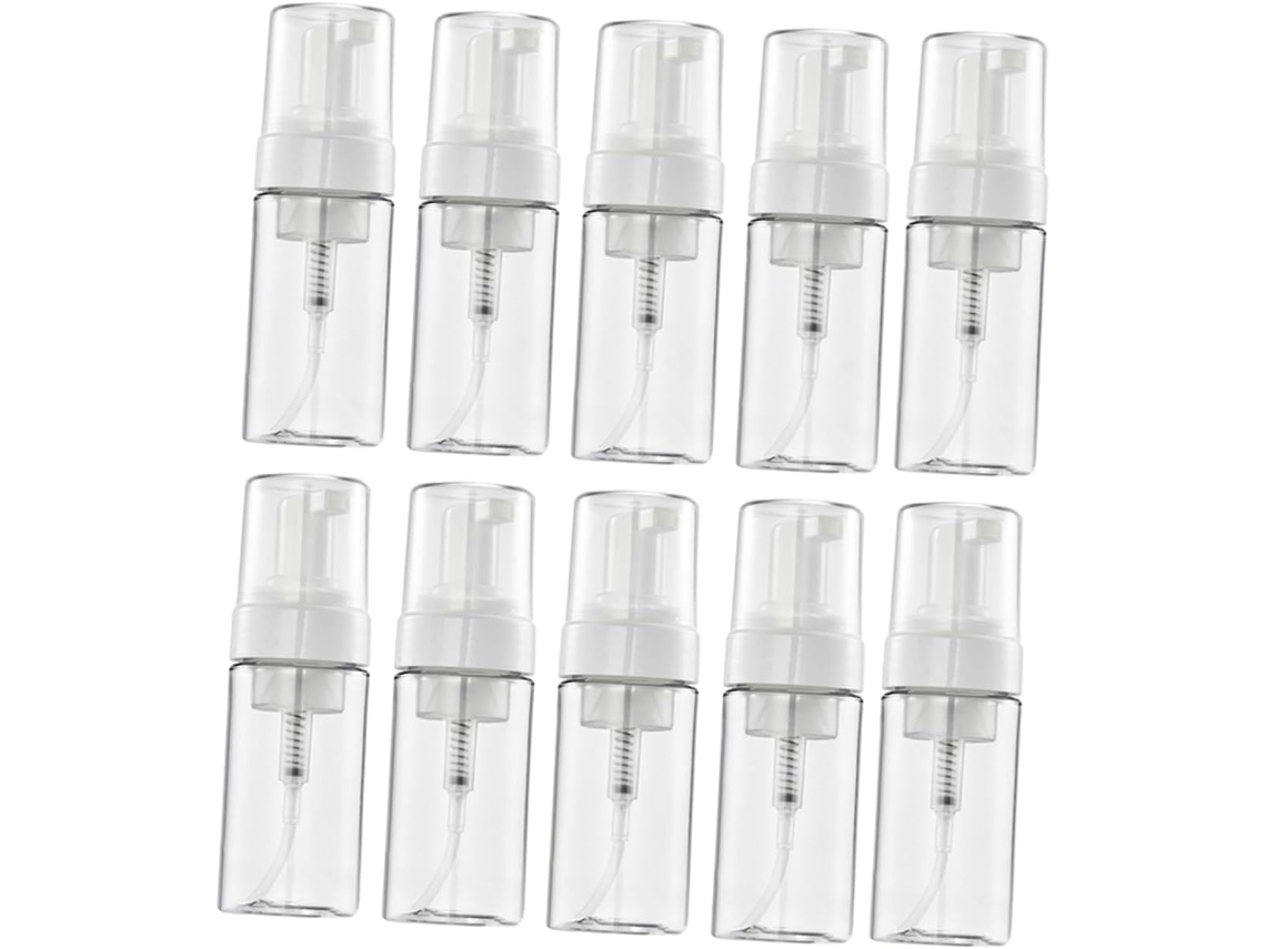 Lot De 10 Flacons Mousseur 100 Ml Transparents En Plastique Rechargeable, Pompe Cosmétique Pratique