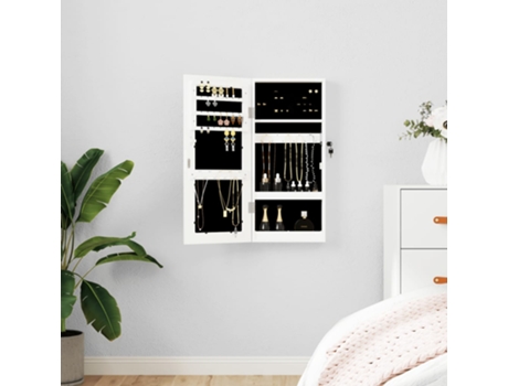 Espejo con joyero de pared blanco 30x8.5x67 cm VIDAXL