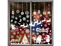 8 pegatinas navideñas reutilizables para ventanas, decoración estática de PVC con motivos navideños.