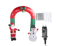 Arco Navideño Hinchable Con Papá Noel Y Muñeco De Nieve, 2,4 M, Decoración Para Jardín Exterior, Enchufe Europeo De 220 V.