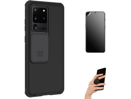 Kit Carcasa, Protector Y Soporte Samsung S20 Ultra Ultimatte Nillkin Camshield