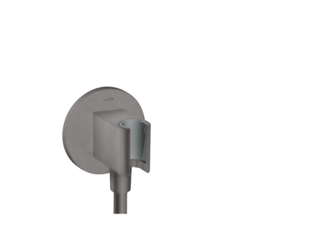 HANSGROHE AXOR ShowerSolutions FixFit Porter Unit Redondo, Color: Cromo negro cepillado