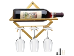 Soporte metálico para botellas de vino con reposapiés (sin marca)