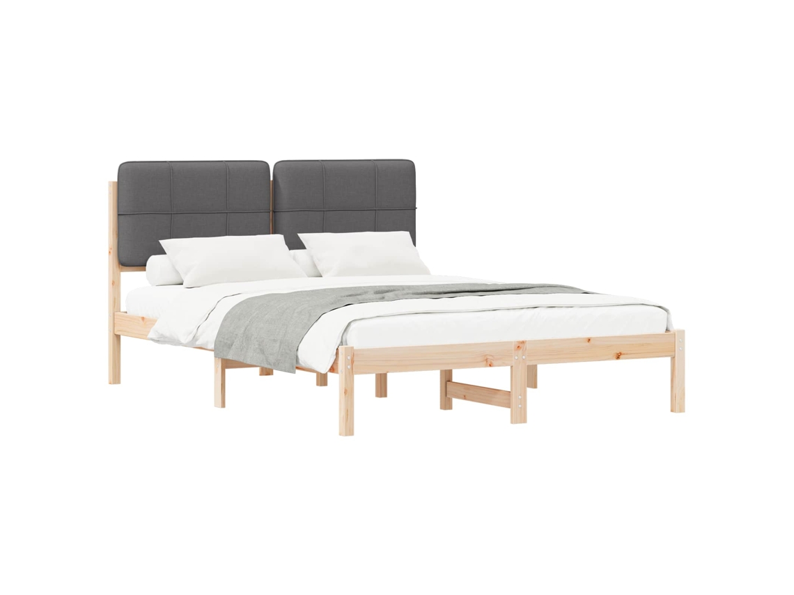 Maison Exclusive - Estructura De Cama Con Cabecera Tapizada Gris Oscuro