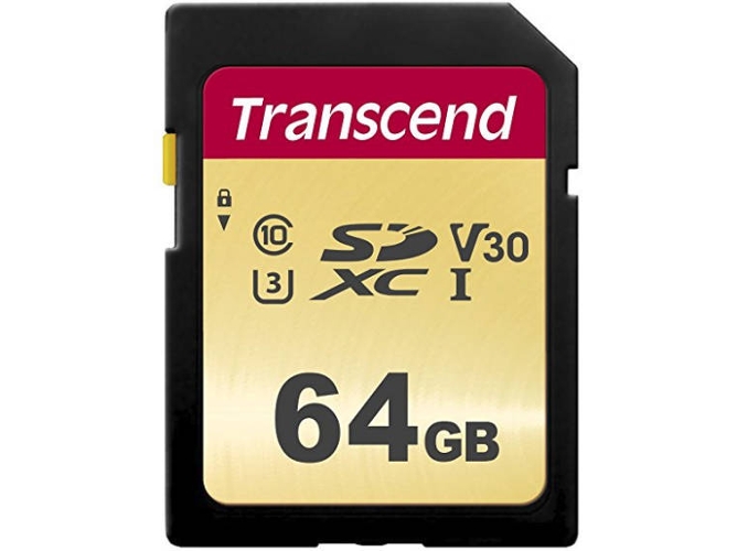 Tarjeta de Memoria SDXC TRANSCEND TS64GSDC500S (64 GB - 95 MB/s)