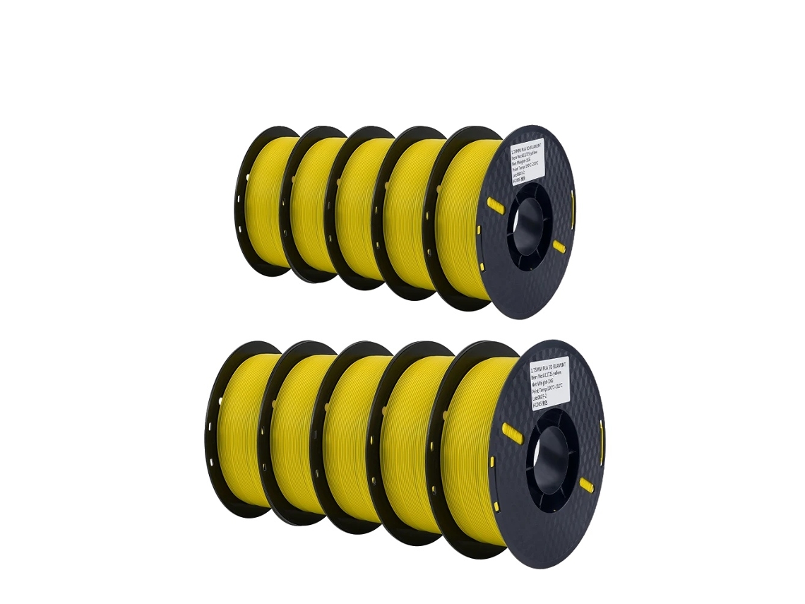 Filamento PLA para impresora 3D, diámetro de 1,75 mm, rollo de 1 kg, 10 kg, PLA amarillo OEM
