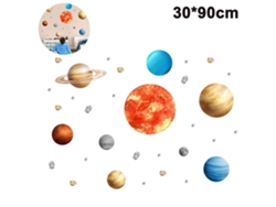 MEOIRUERY Pegatinas de Pared Espacio Planeta, Sistema Solar Pintura al Agua Extraíble Adhesivos de Vinilo para Habitación Infantil Sala