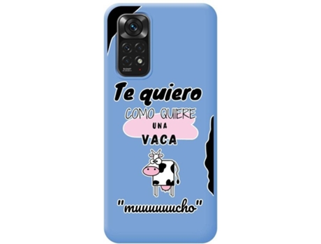 Carcasa Xiaomi Redmi Note 11 TUMUNDOSMARTPHONE Silicona Líquida Dibujos Vaca Azul