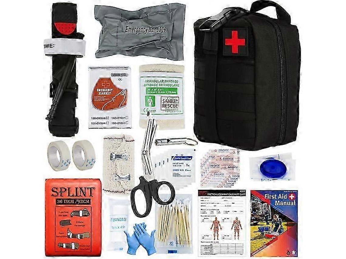 Bolsa de equipo de supervivencia al aire libre, botiquín de primeros auxilios médico de emergencia, torniquete militar táctico, vendaje israelí, para acampar, EDC