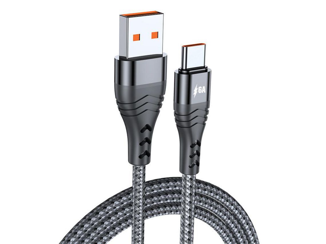 6A 66W USB Tipo C Cable de carga rápida Cable de datos 5A Cable de cargador  para Samsung S20 Xiaomi Huawei P40 Pro 3m / 2m / 1m