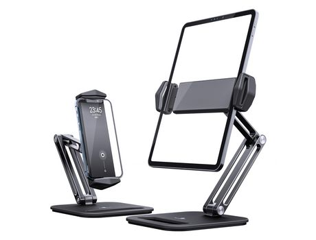 Suporte para celular suporte para tablet dobrável design de três eixos suporte de mesa ajustável em vários ângulos