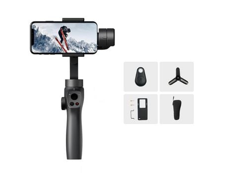 Estabilizador gimbal profissional suave para smartphone android, celular com 3 eixos, handheld gimble stick[set-c]