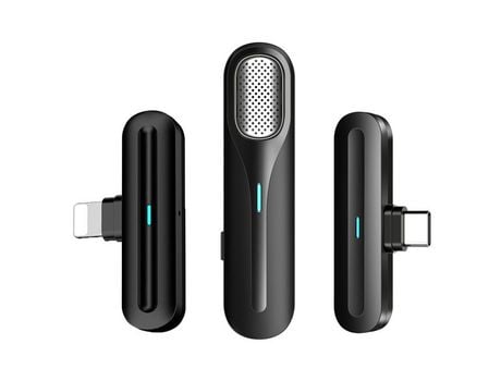 Micrófono Lavalier inalámbrico para iPhone Android Mini micrófono Lavalier Audio portátil Mini micrófono estudio de grabación de vídeo