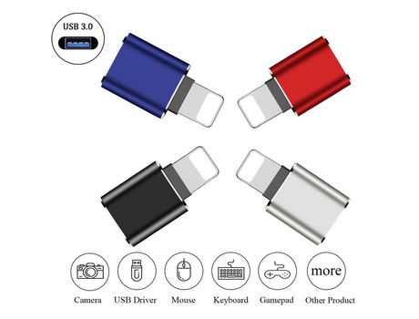 Adaptador de iphone otg para iphone 11x8 7 6 plus ipad air pro mini a usb flash drive ratón lector de tarjetas teclado metal 3,0
