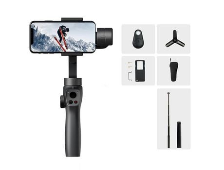 Estabilizador gimbal profissional suave para smartphone android, celular com 3 eixos, handheld gimble stick[set-d]