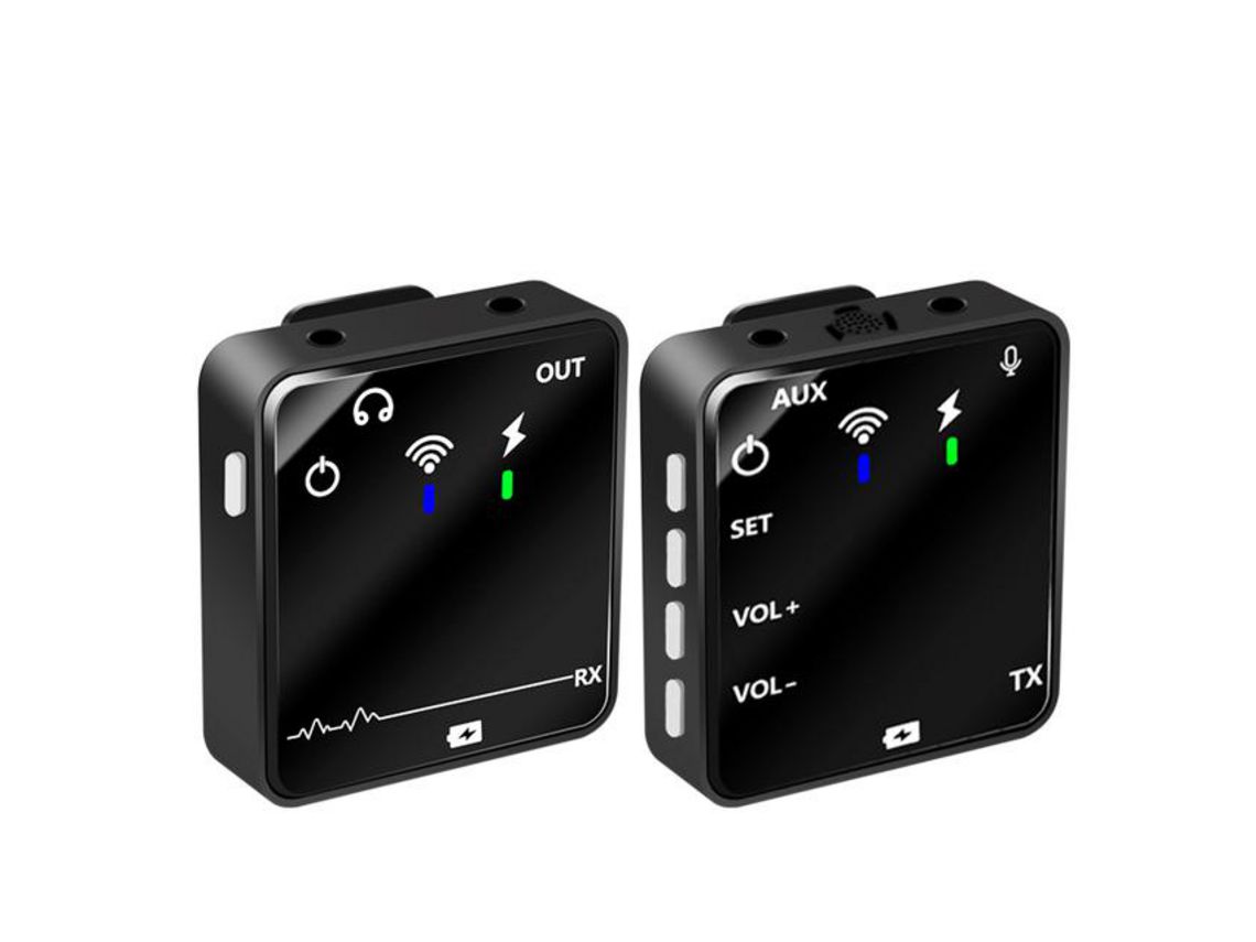 Sistema de micrófono Lavalier inalámbrico 2,4G Streaming Video Clip micrófono Lavalier para teléfono cámara DSLR estudio grabación entrevista