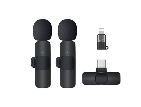 Micrófono Lavalier de reducción de ruido inalámbrico para iPhone iPad Android PC para grabación de entrevistas Vlog en vivo