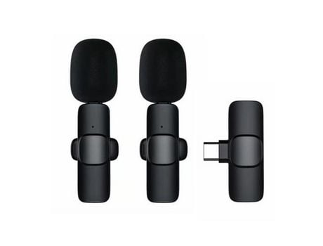 Micrófono Lavalier de reducción de ruido inalámbrico para iPhone iPad Android PC para grabación de entrevistas Vlog en vivo