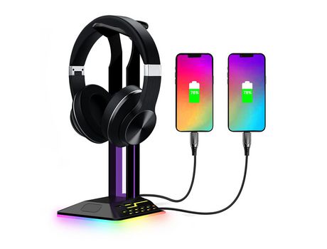 Suporte para fone de ouvido rgb suporte para fone de ouvido de mesa suporte para fone de ouvido gamer acessórios de suporte
