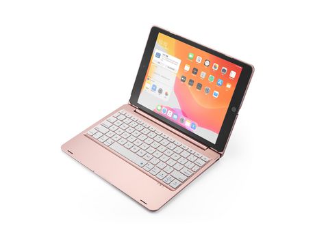 Carcasa y Teclado Bluetooth YIMGOTTA F102B para iPad 10.22021/2020/2019/iPad Air 10.5/iPad Pro10.5 (Inglés - Rosa)