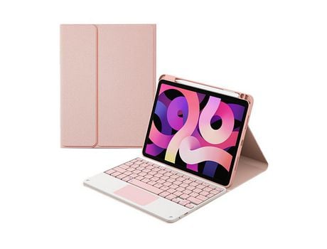 Carcasa y Teclado Bluetooth YIMGOTTA Hk102C para iPad 10.22021/2020/2019/iPad Air 10.5/iPad Pro10.5 (Inglés - Rosa)