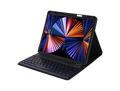 Carcasa y Teclado Bluetooth YIMGOTTA Hk132D para iPad Pro12.92021/2020/2018 (Inglés - Negro)