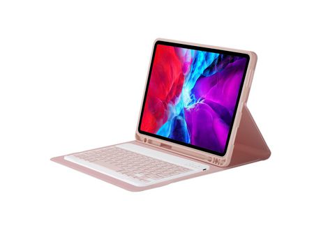 Carcasa y Teclado Bluetooth YIMGOTTA Ps97 para 2018&2017iPad Pro9.7/Air2/Air (Inglés - Rosa)