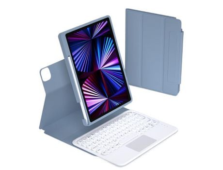 Carcasa y Teclado Bluetooth YIMGOTTA Xy102C para iPad 10.22021/2020/2019/iPad Air 10.5/iPad Pro10.5 (Inglés - Azul)